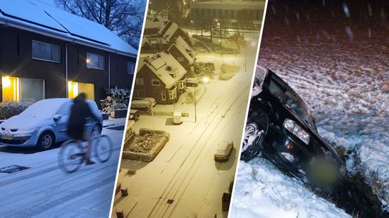 Waarschuwing voor gladheid • meerdere bestuurders glijden van de weg