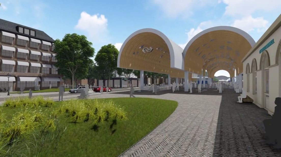 Impressie van het nieuwe station in Zwolle