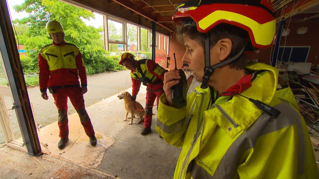 Reddingshonden trainen in Appingedam