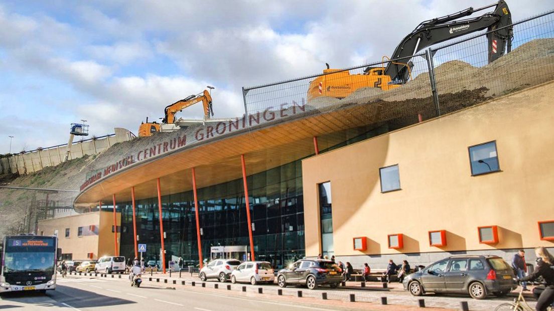 Het UMCG in de stad Groningen ervaart veel last van de vertraging van de Aanpak Ring Zuid