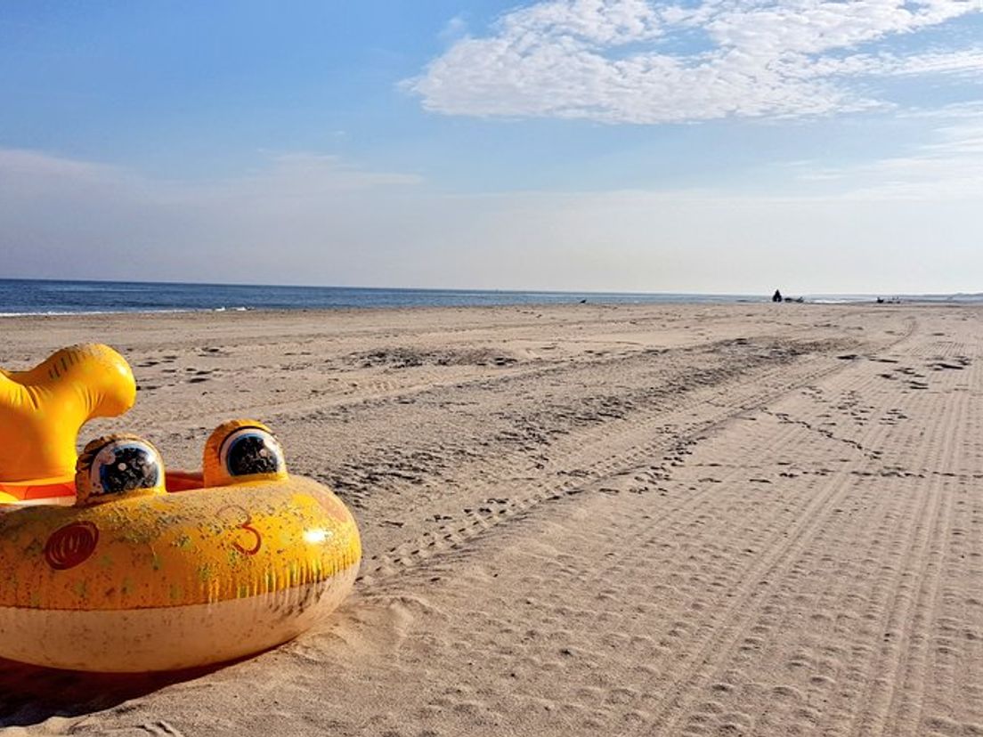 Het strand van Hoek van Holland is leeg om 7.00 uur