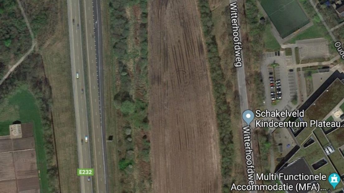 In het midden ligt de locatie voor tiny houses, een eindje buiten Baggelhuizen (Rechten: Google Maps)