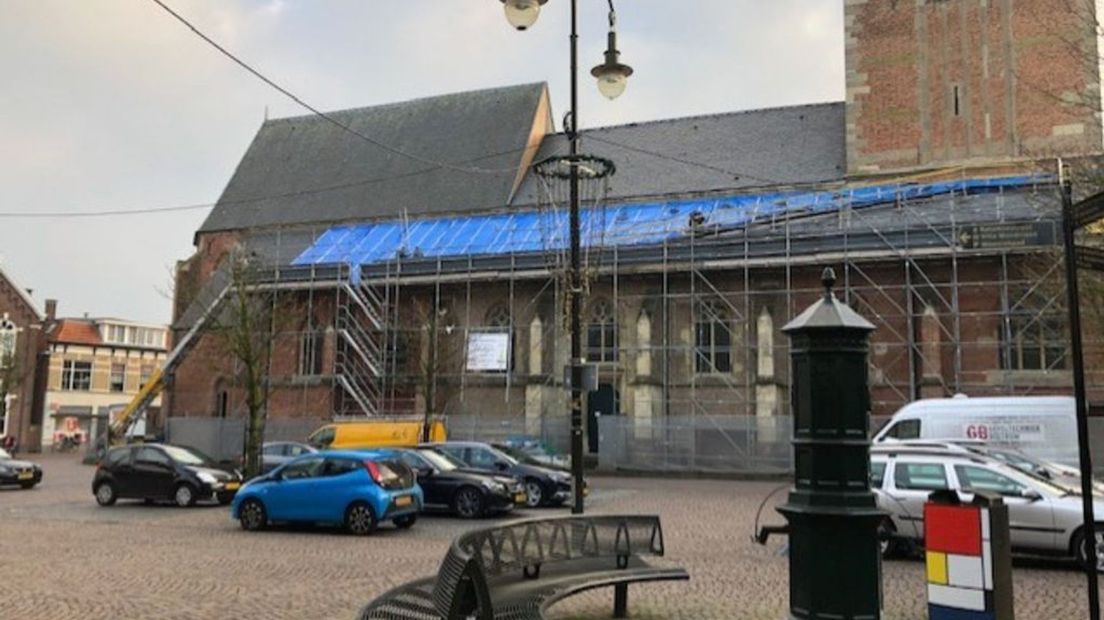 Noordzijde Markt, waar dit dit weekeinde twee feesttenten komen te staan.