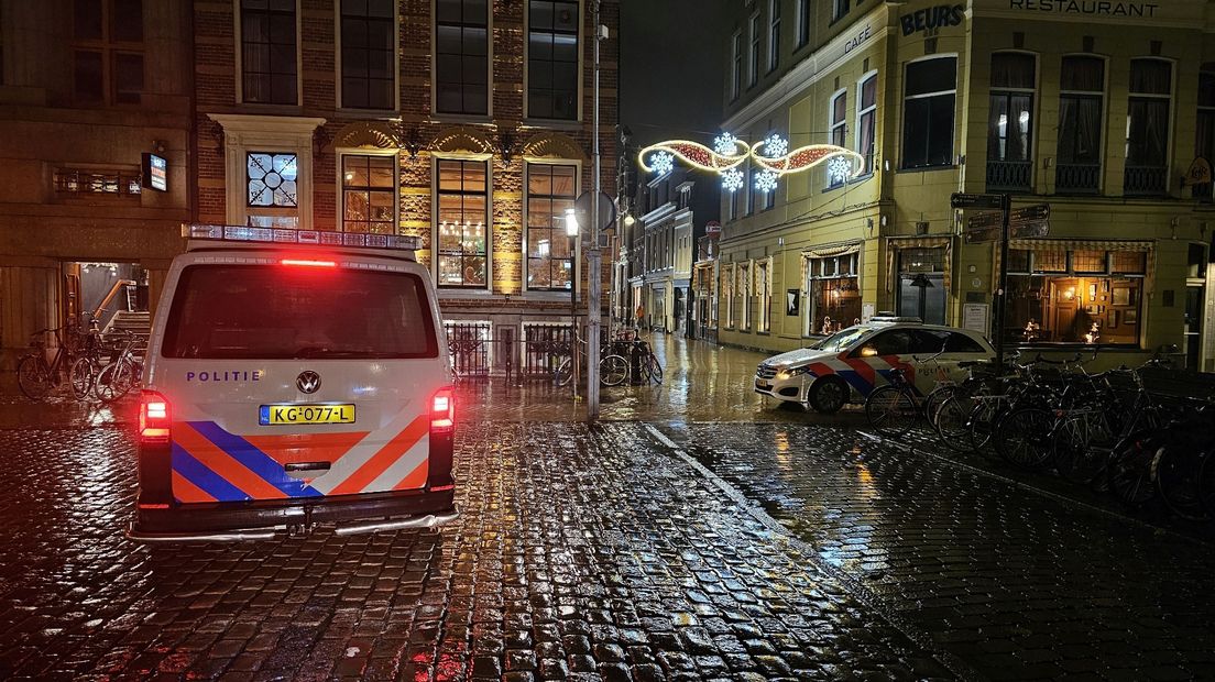 Politieauto's op de Vismarkt