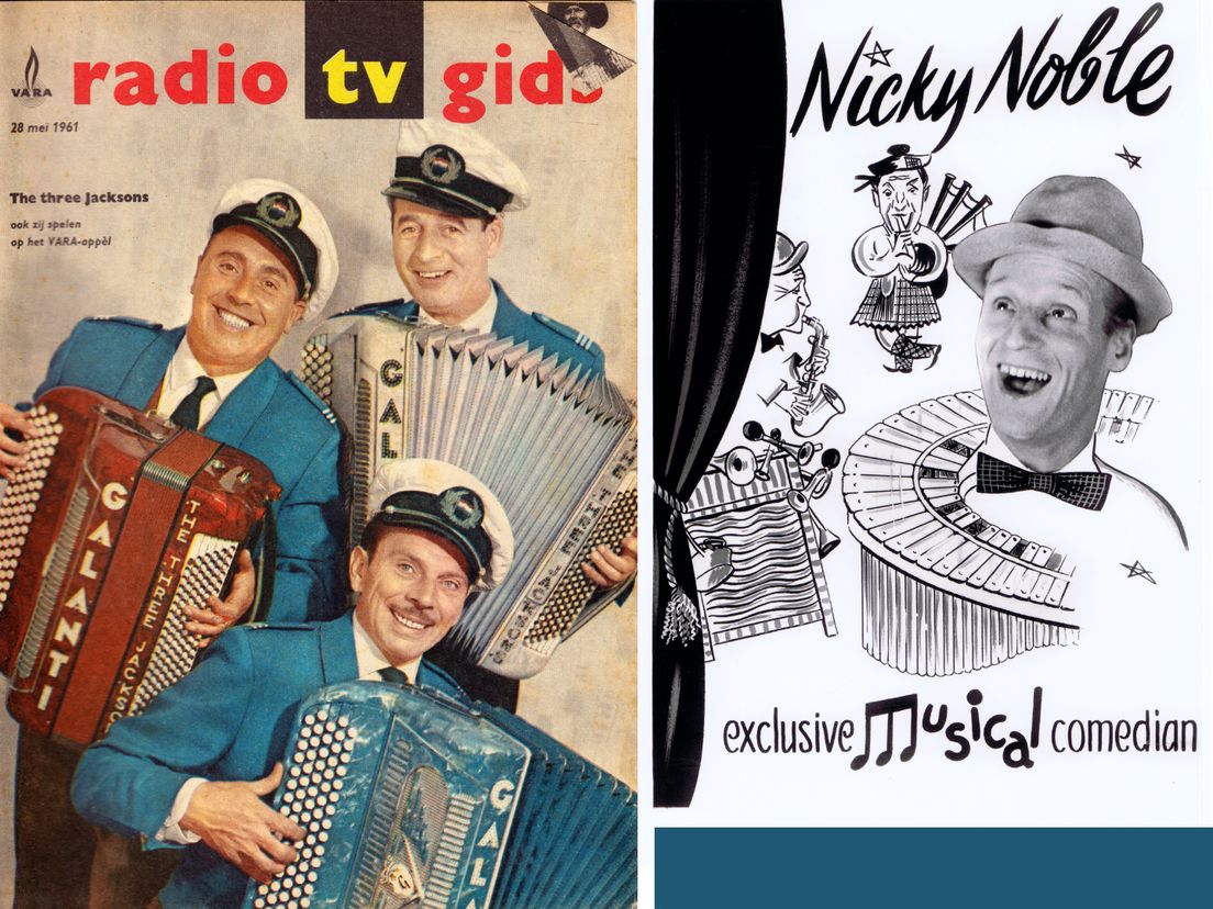 The Three Jacksons - van boven af Harry van der Velde, Piet Koopmans, Piet van Gorp - en Nicky Noble