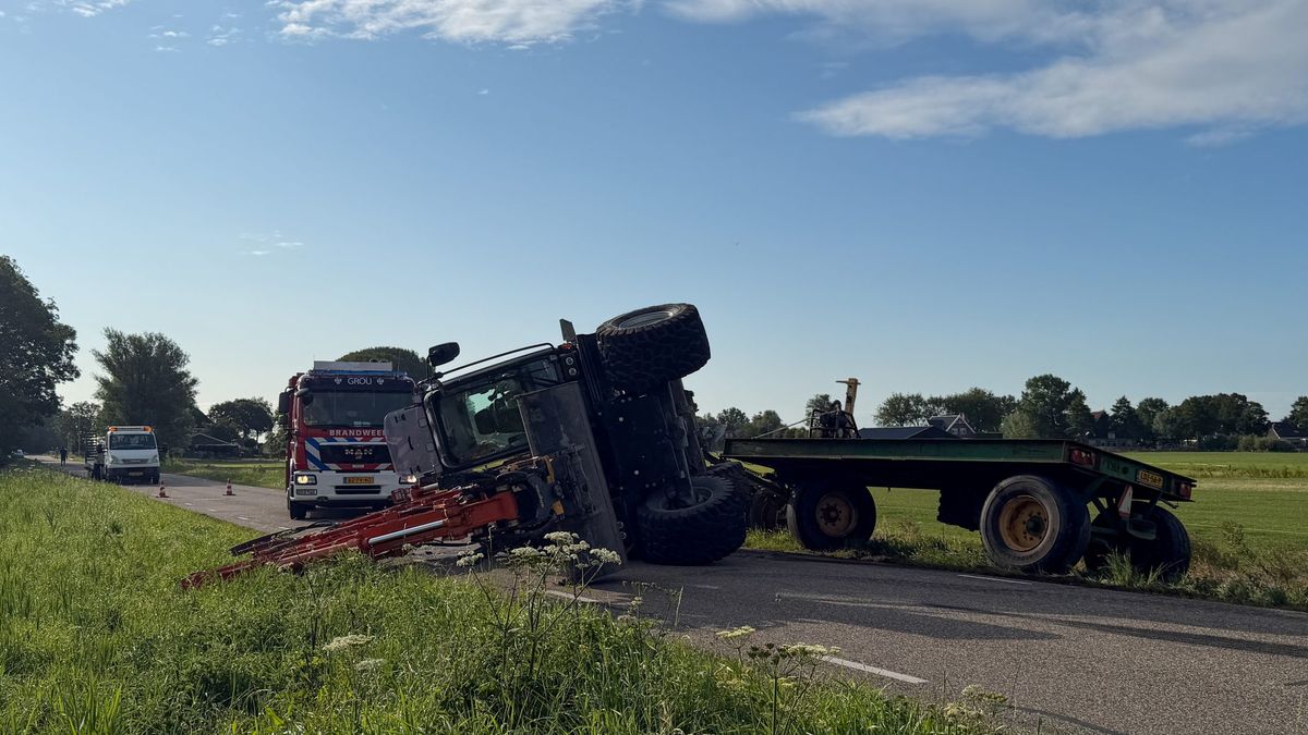 Kraan over de kop in Sibrandabuorren | Gaslucht in Harlingen