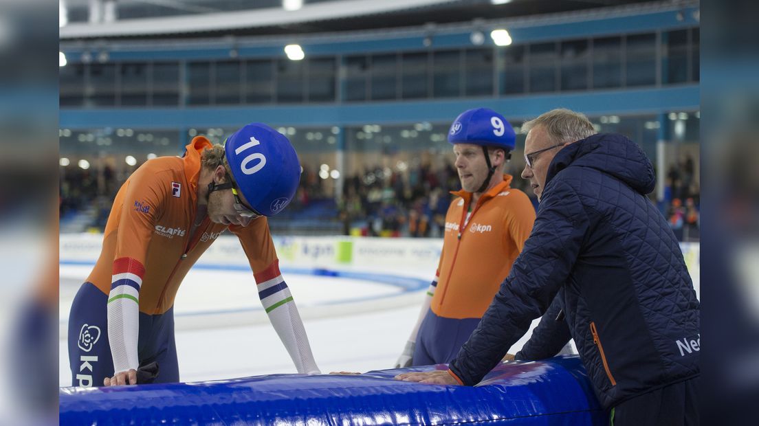 Gary Hekman en Arjan Stroetinga op it lêste NK massastart