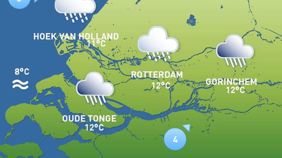 Het weer op eerste kerstdag: af en toe regen - Rijnmond