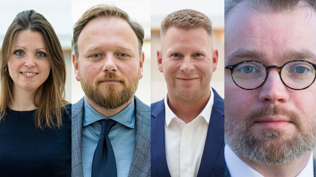 Van links naar rechts: Lotte van Basten Batenburg, Alexander Roep, Ralf Sluijs en John Bijl