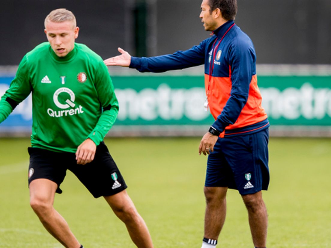 Sven van Beek op de training van Feyenoord (Bron: ANP)