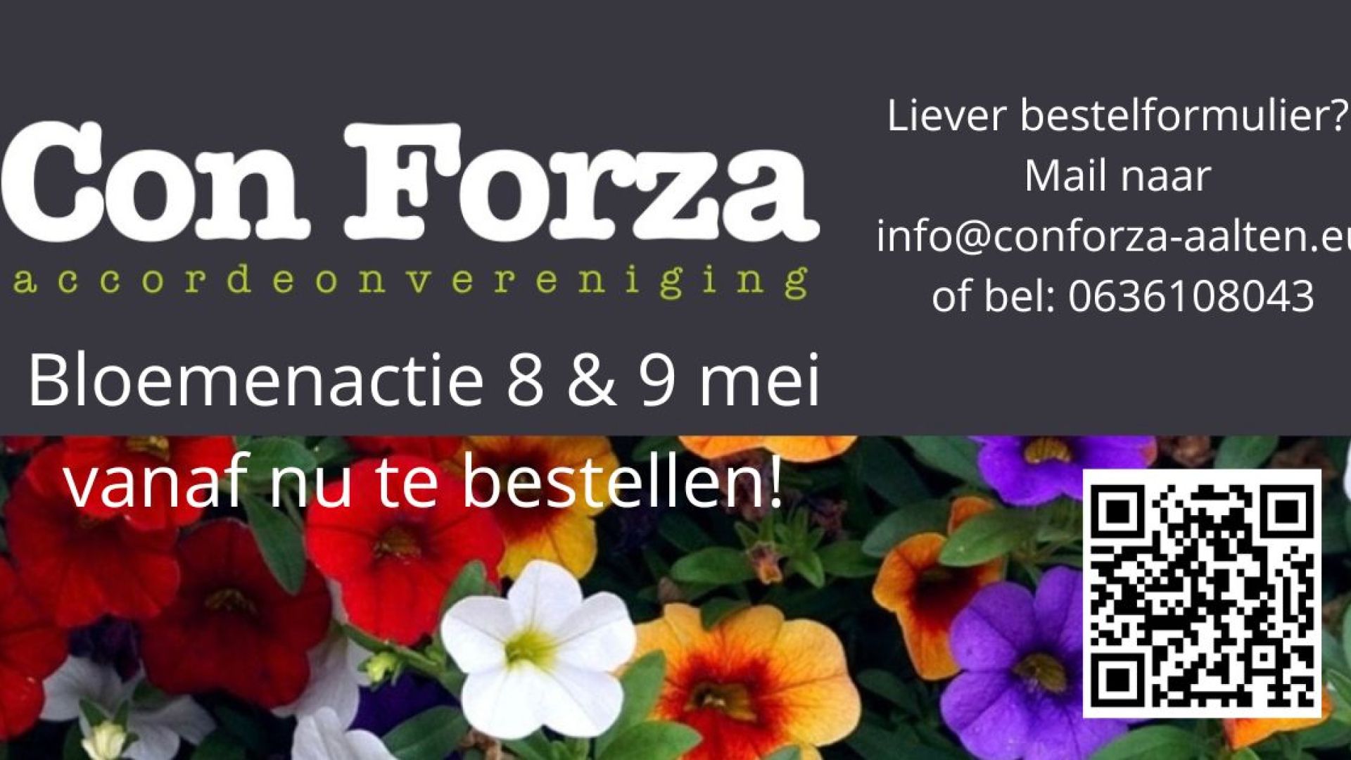 Bloemenactie Con Forza Aalten weer van start op 8 en 9 mei.