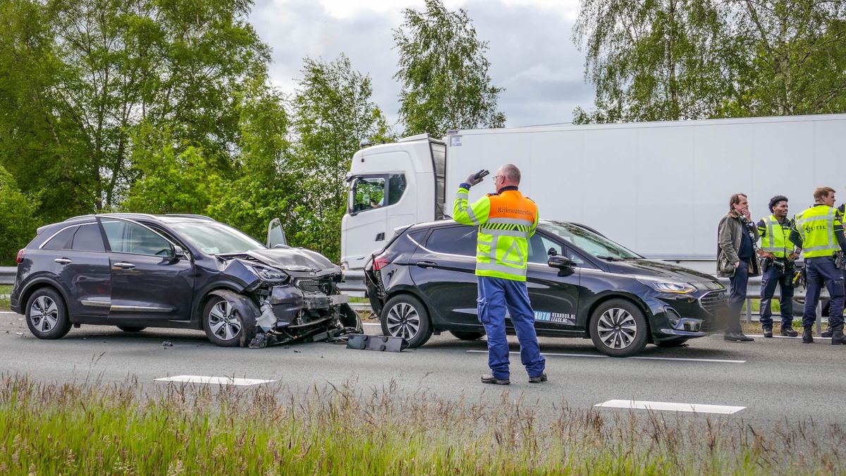 Botsing op A1 bij Amersfoort
