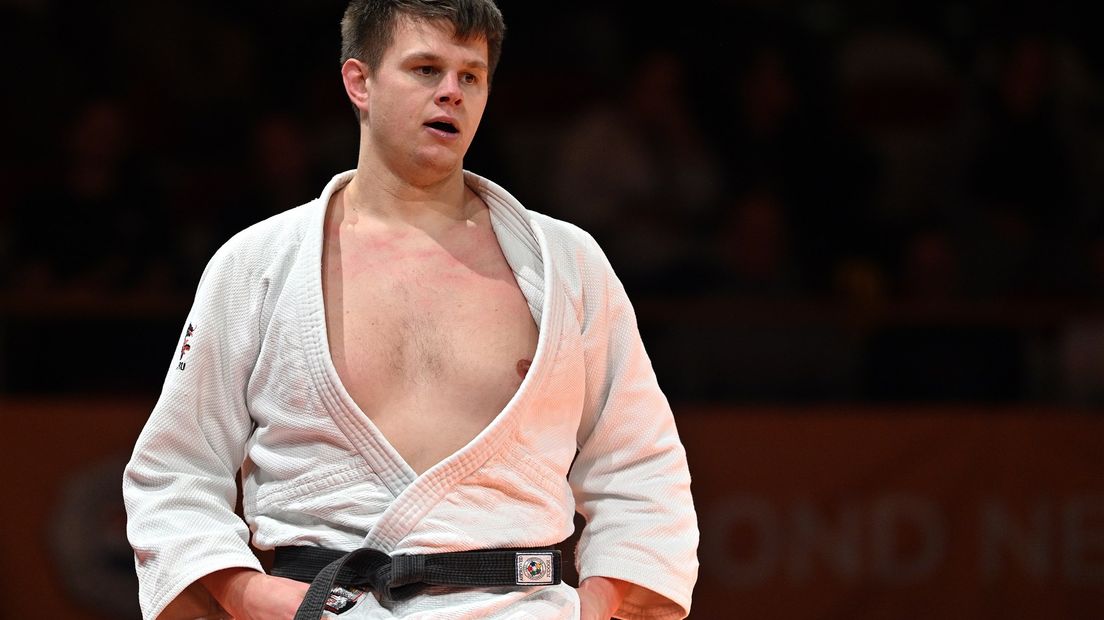 Sjors Riddersma na zijn gewonnen wedstrijd om het brons