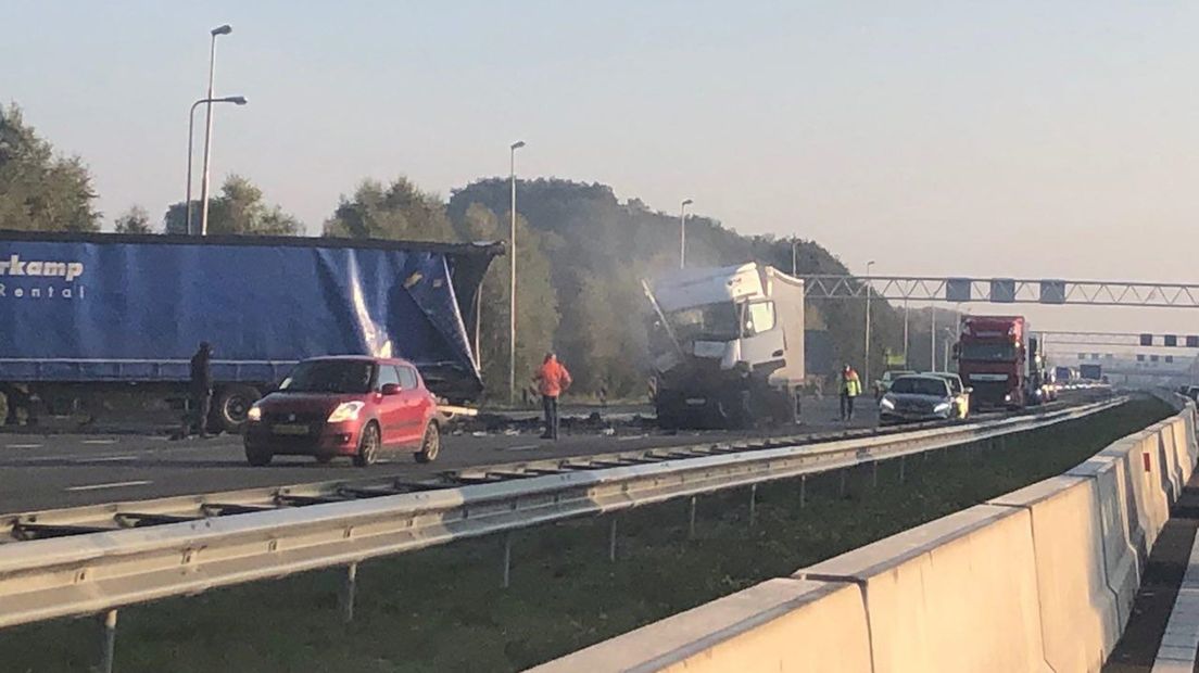 Ongeluk op de A1 bij Markelo