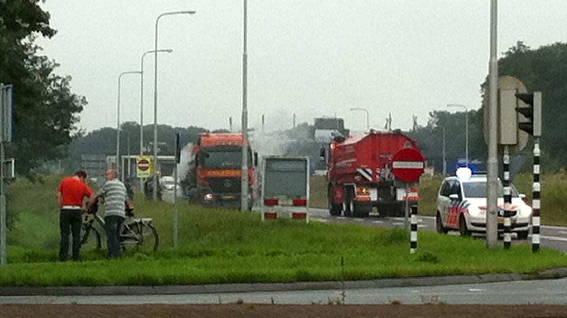 Vrachtwagen in brand