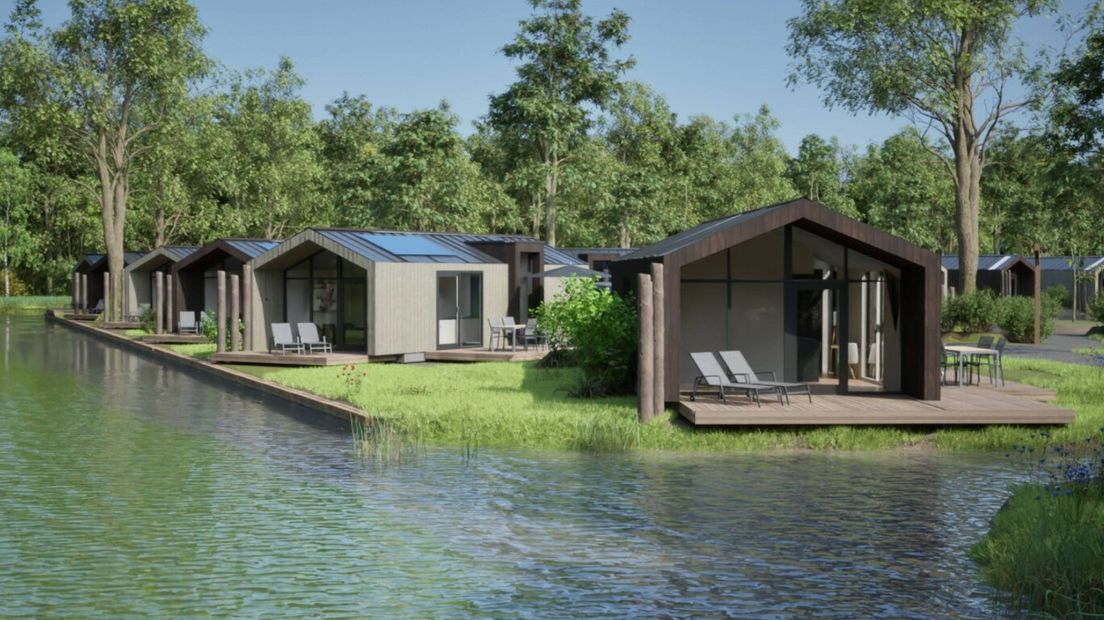 Veel bungalows liggen aan het water