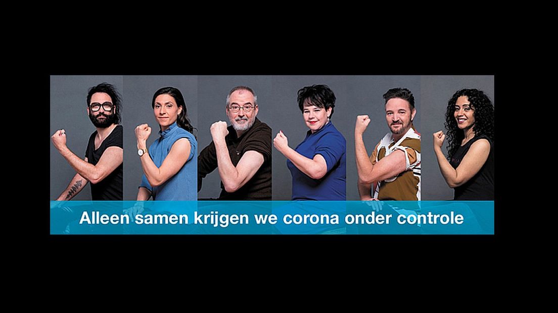 Van links naar rechts: zanger Blaudzun, hockeyster Malou Pheninckx, schrijver Ronald Giphart, burgemeester van Utrecht Sharon Dijksma, zanger Martin van Doorn en rapper Kruloh.