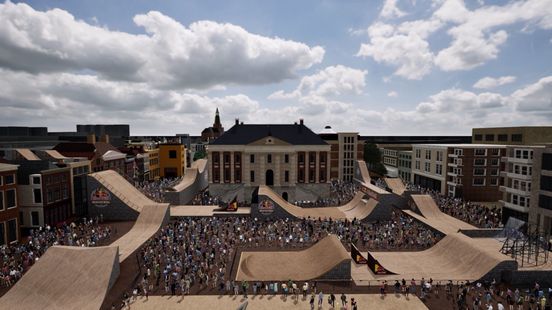 Mountainbike stuntparcours in hartje Stad is 'hartstikke mooi evenement'