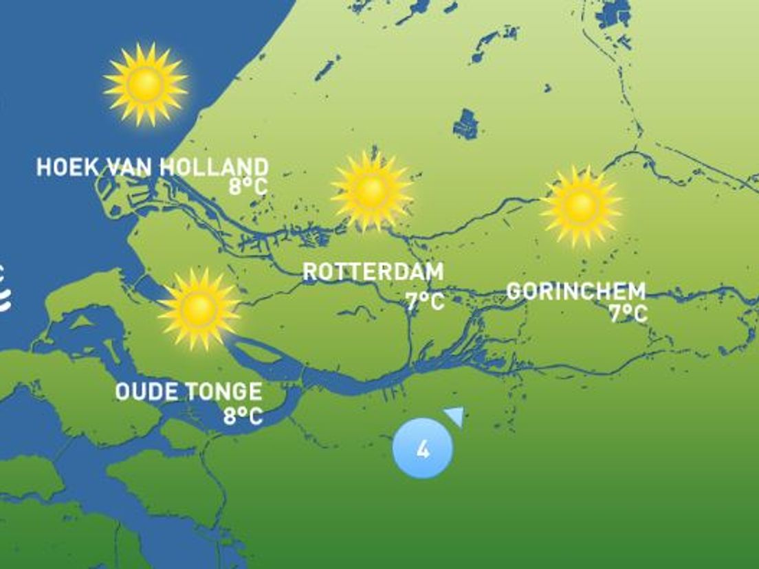 Het weer van vandaag: zonnig en droog