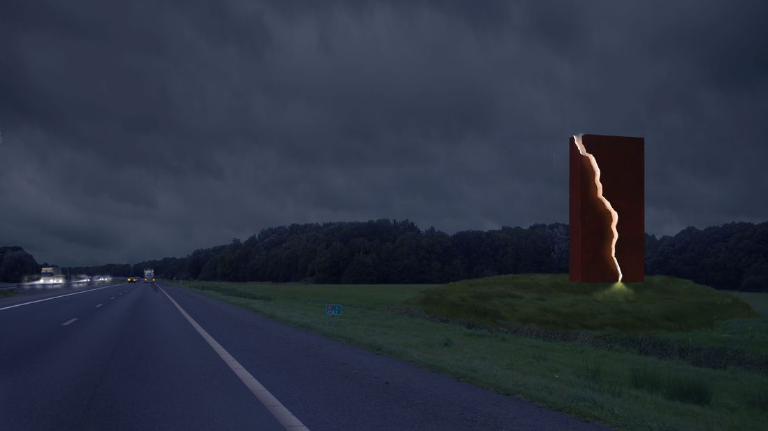 Het Andere Monument bij nacht (Rechten: Stichting Meent van der Sluis)