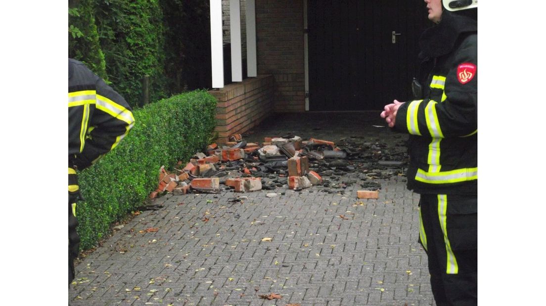 De stenen van de schoorsteen