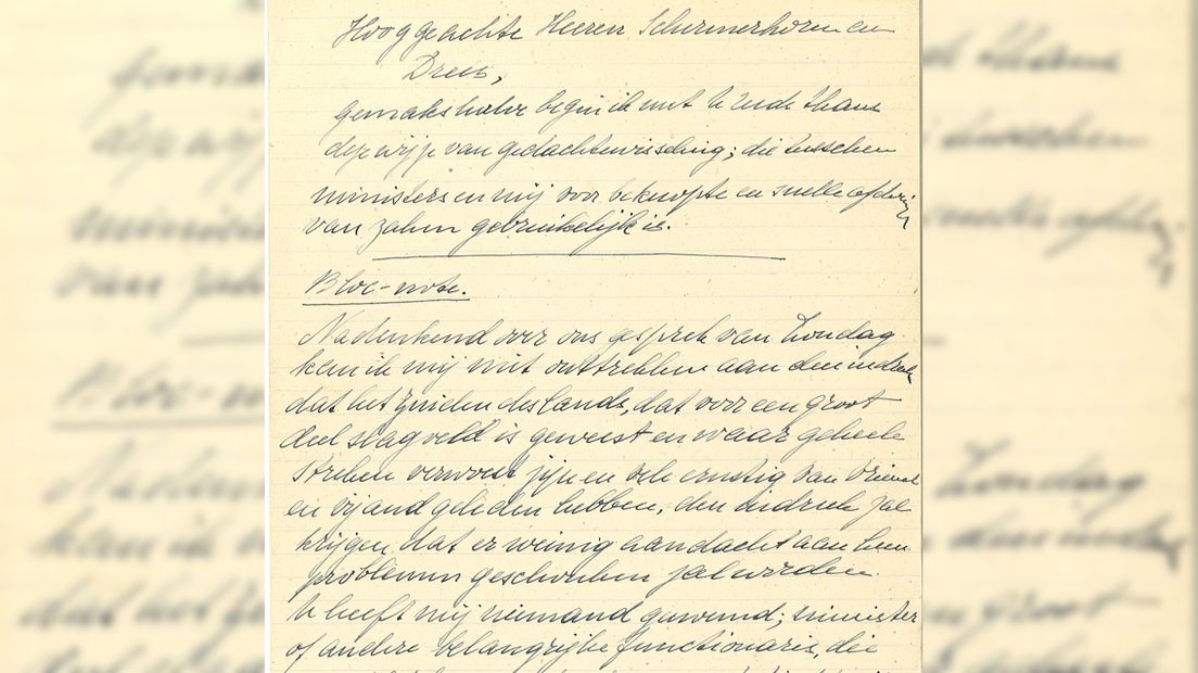 Brief van koningin Wilhelmina aan Willem Drees.