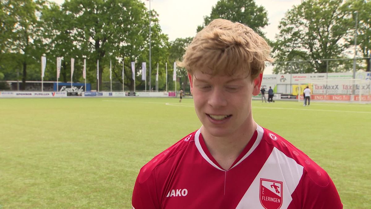 Invaller Sem Kuipers na zijn 2-2 voor Fleringen tegen TVV