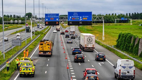 Twee rijstroken dicht na ongeval op A50