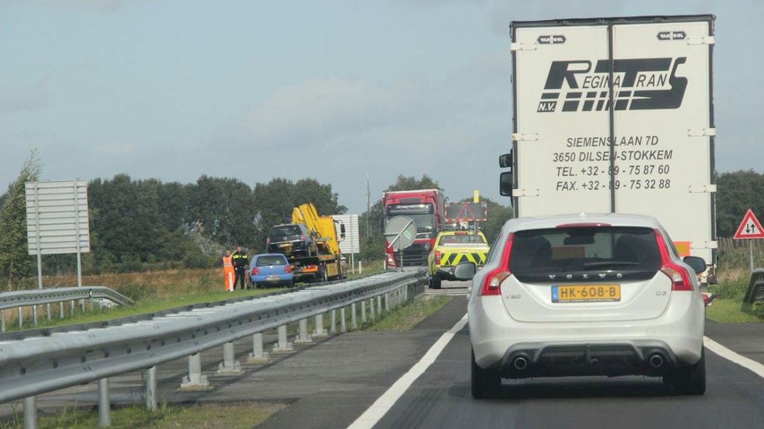 Ongeluk op N36 bij Westerhaar