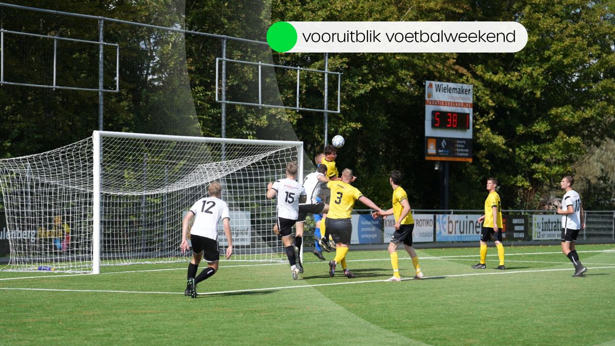 Deze wedstrijden worden vanmiddag en morgen gespeeld in het amateurvoetbal