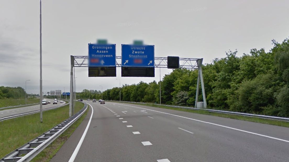 Partijen in de Meppeler gemeenteraad willen dat de snelheid op een deel van de A32 naar beneden gaat (Rechten: Google Streetview)