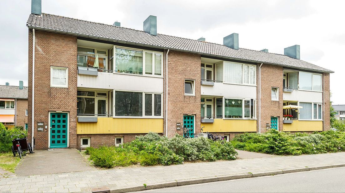 De te slopen woningen aan de Bosweg.