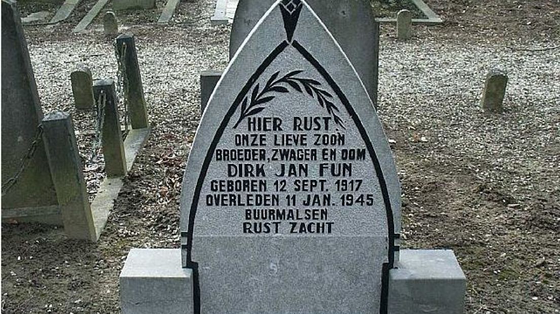 Het graf van Dirk Jan Fun - Oorlogsgravenstichting