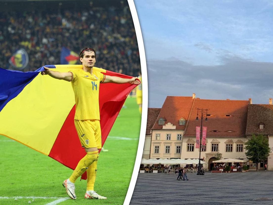 Roemenen kijken vanaf verschillende pleinen naar de wedstrijd van hun elftal tegen Nederland