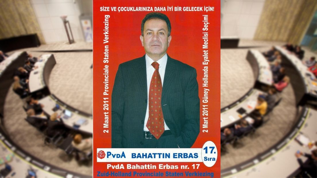 Een verkiezingsaffiche van Bahattin Erbas voor de verkiezingen van 2011.
