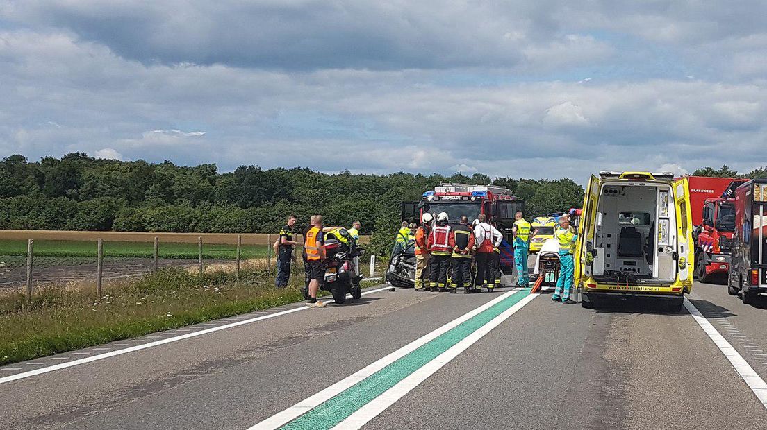 Ernstig ongeluk op de N48 bij Zuidwolde (Rechten: Persbureau Meter)