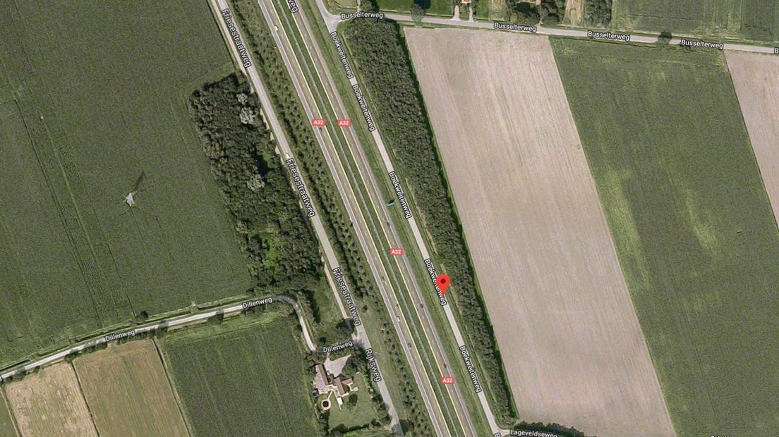 De Boekweitenweg loopt parallel aan de A32 (Rechten: Google Maps)