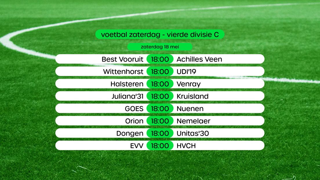 Programma Vierde Divisie C, swipe voor stand