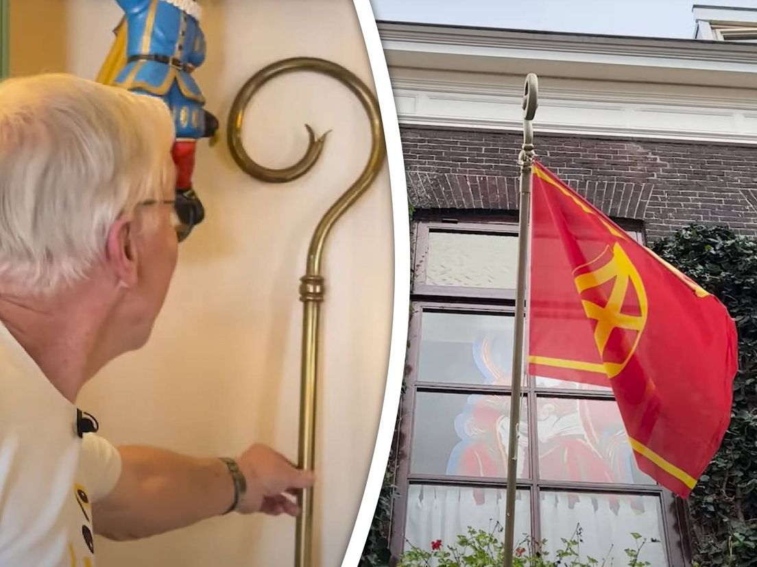 Als de Sint in het land is, hangt de vlag uit bij het 'Sinterklaashuis' van Hans Schuitman