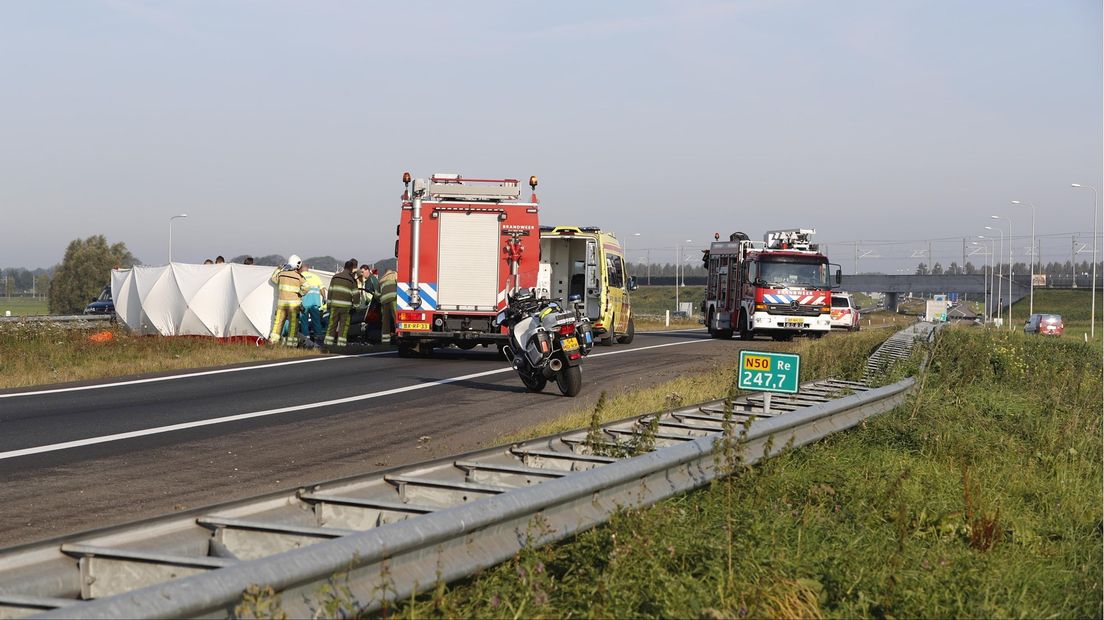 Ongeluk op N50 bij Kampen-Zuid