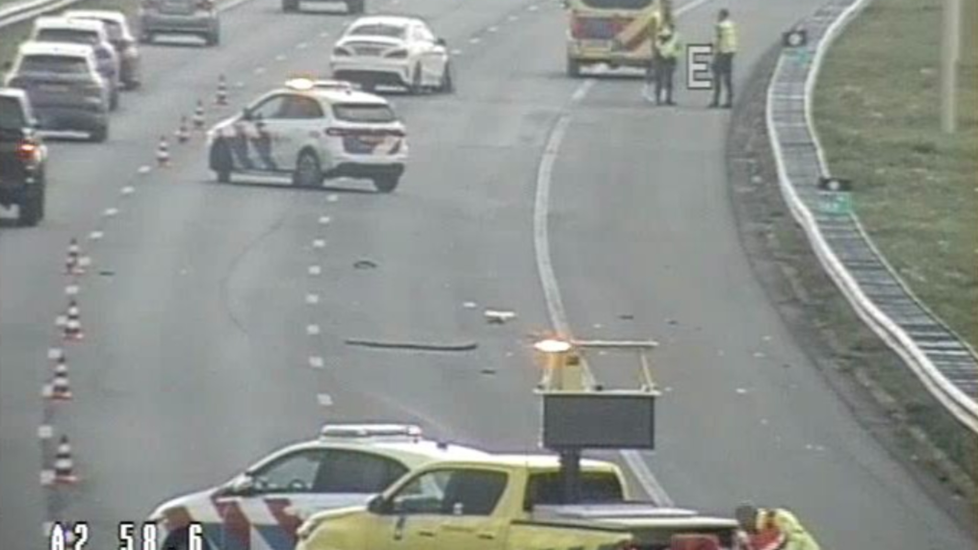 File op A2 na ongeluk bij Leidsche Rijntunnel