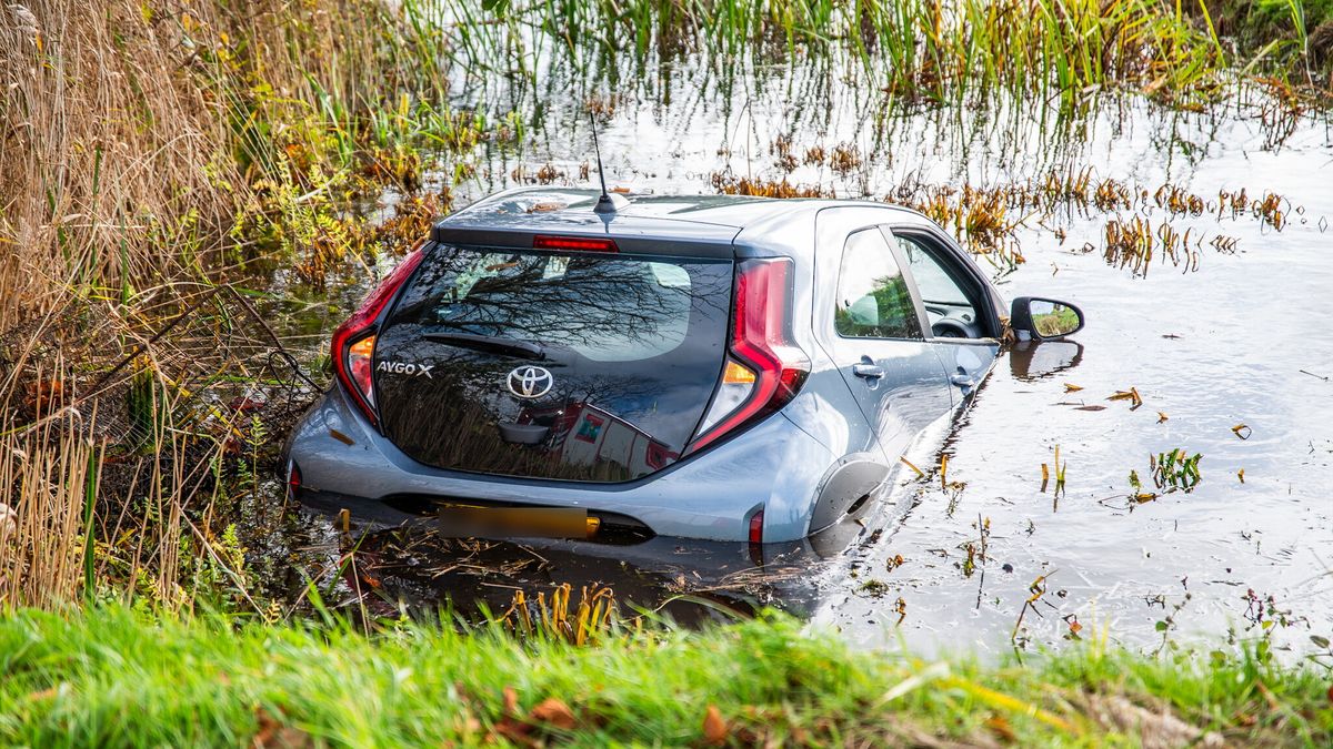 Auto belandt in de sloot in Lippenhuizen