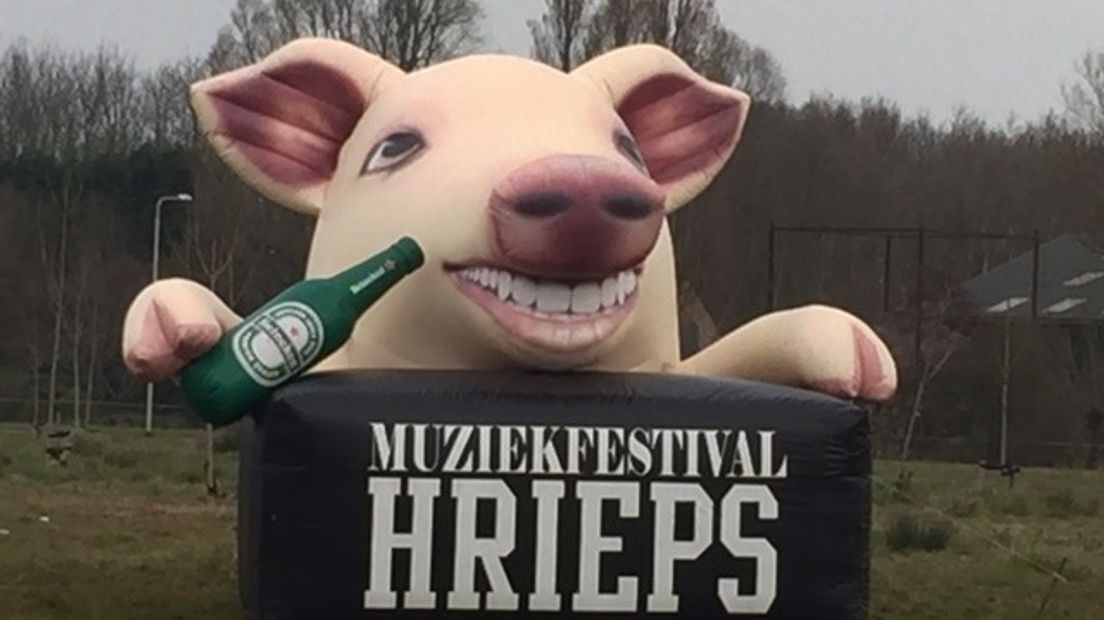 Hrieps-varken met flesje Heineken