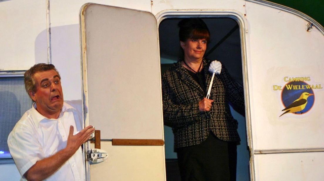 Heleen Wijnands in actie met Theater Op Tilt bij een van hun vorige opvoeringen.