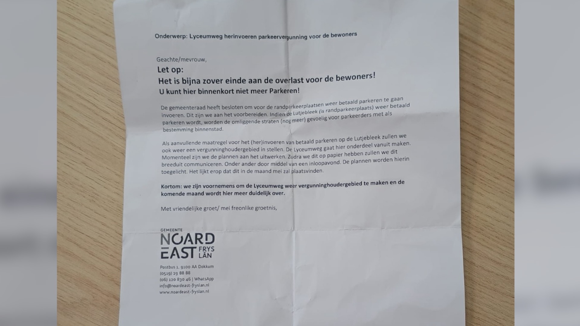 Sa sjocht de falske brief derút