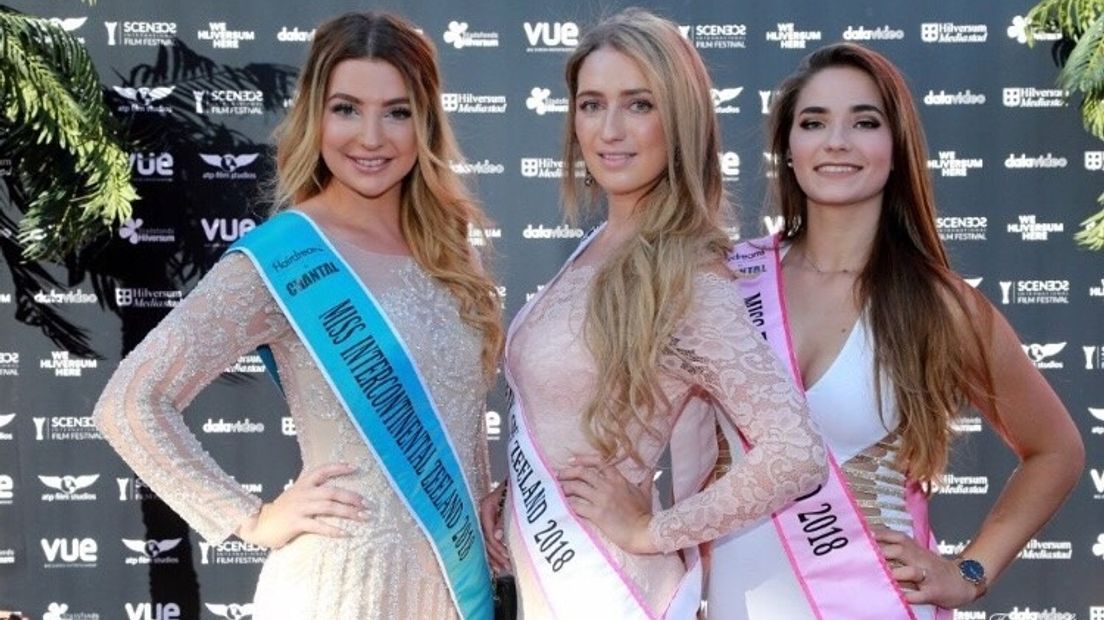 De Zeeuwse deelnemers aan Miss Nederland: Eva Verbeemen, Zara Verbeemen en Katiana Loukisas (vlnr)