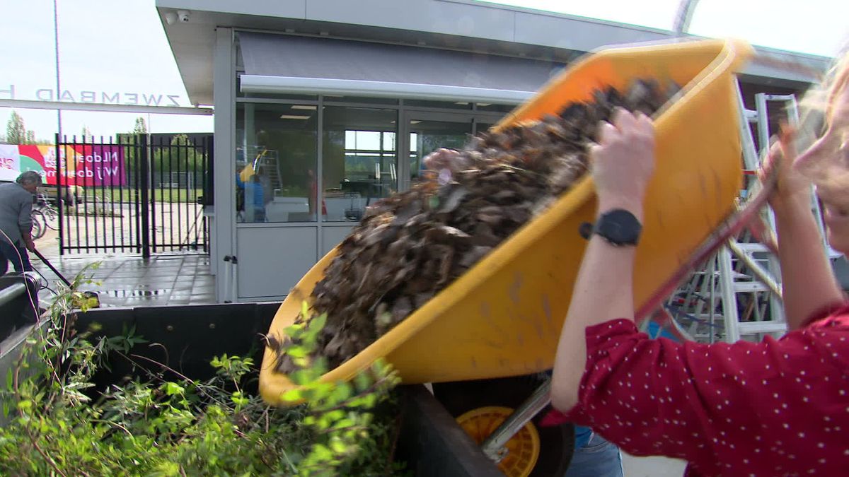 Deze vrijwilligers maakten het zwembad in Sint-Maartensdijk vandaag schoon