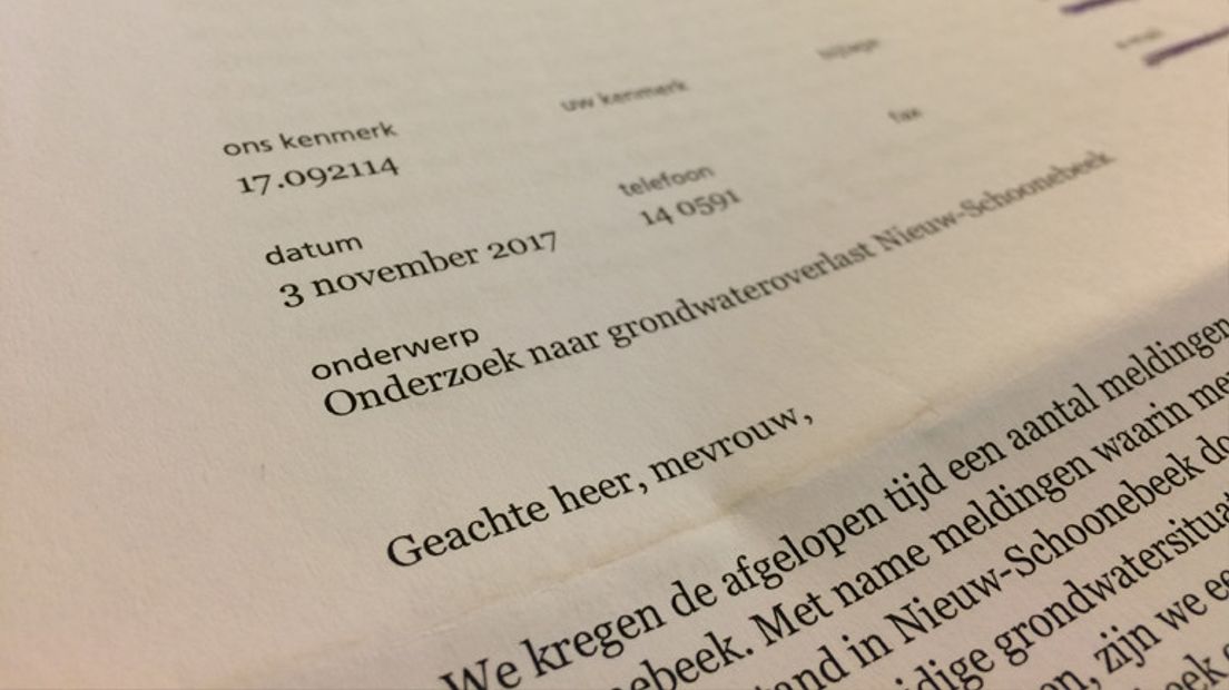 De brief vorig jaar aan de inwoners (Rechten: Janet Oortwijn/RTV Drenthe)