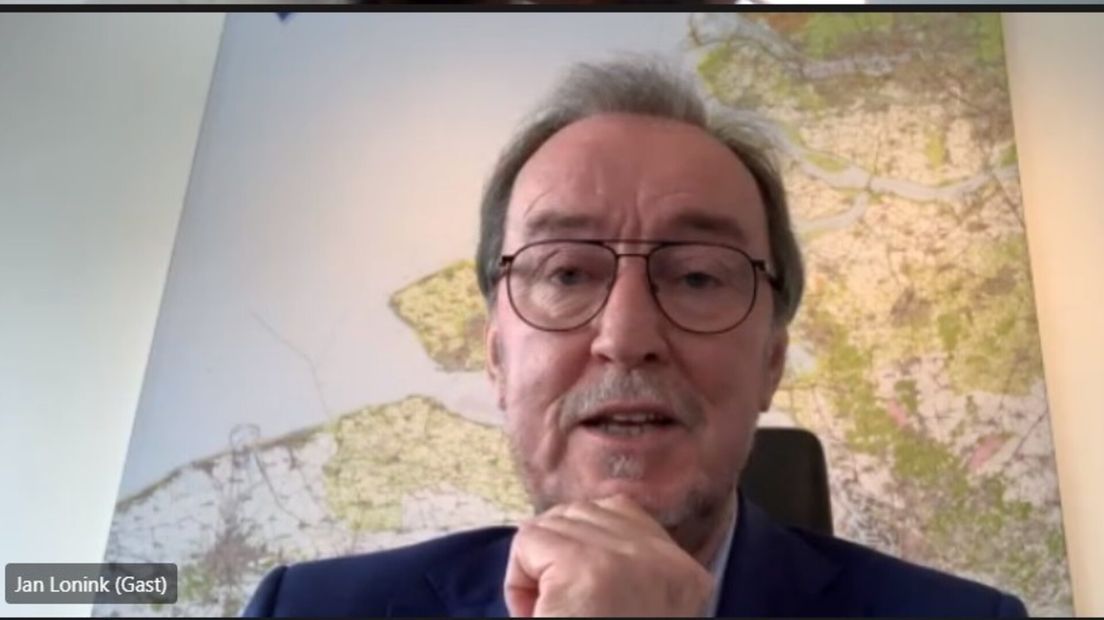 Jan Lonink tijdens digitaal gesprek Regiovisie Zeeuws-Vlaanderen