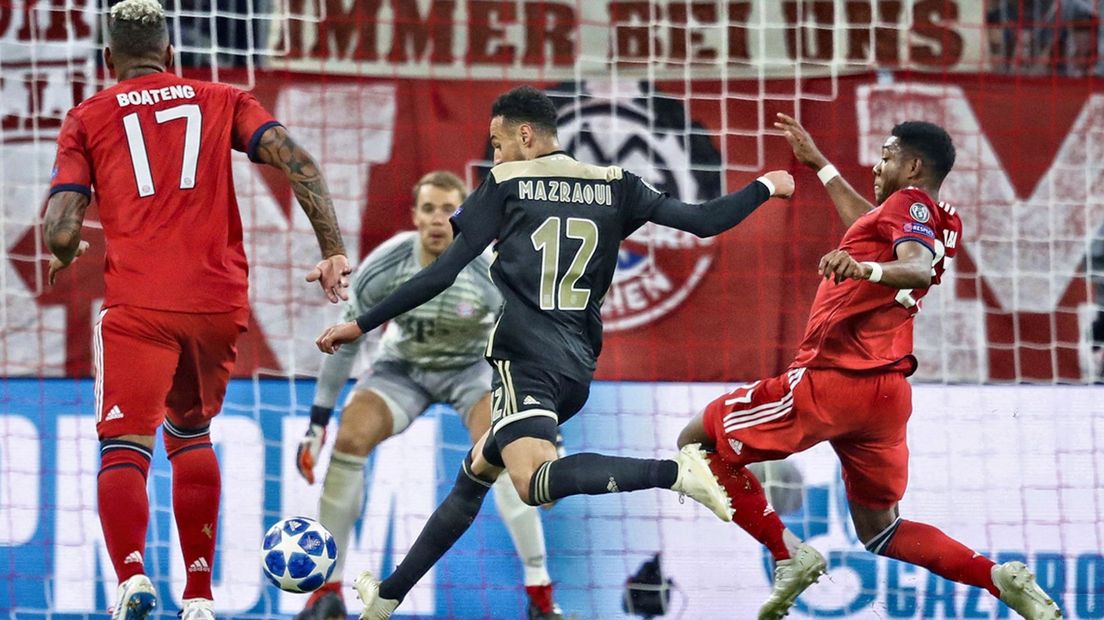 2018: Noussair Mazraoui scoort in de Champions League voor Ajax tegen Bayern